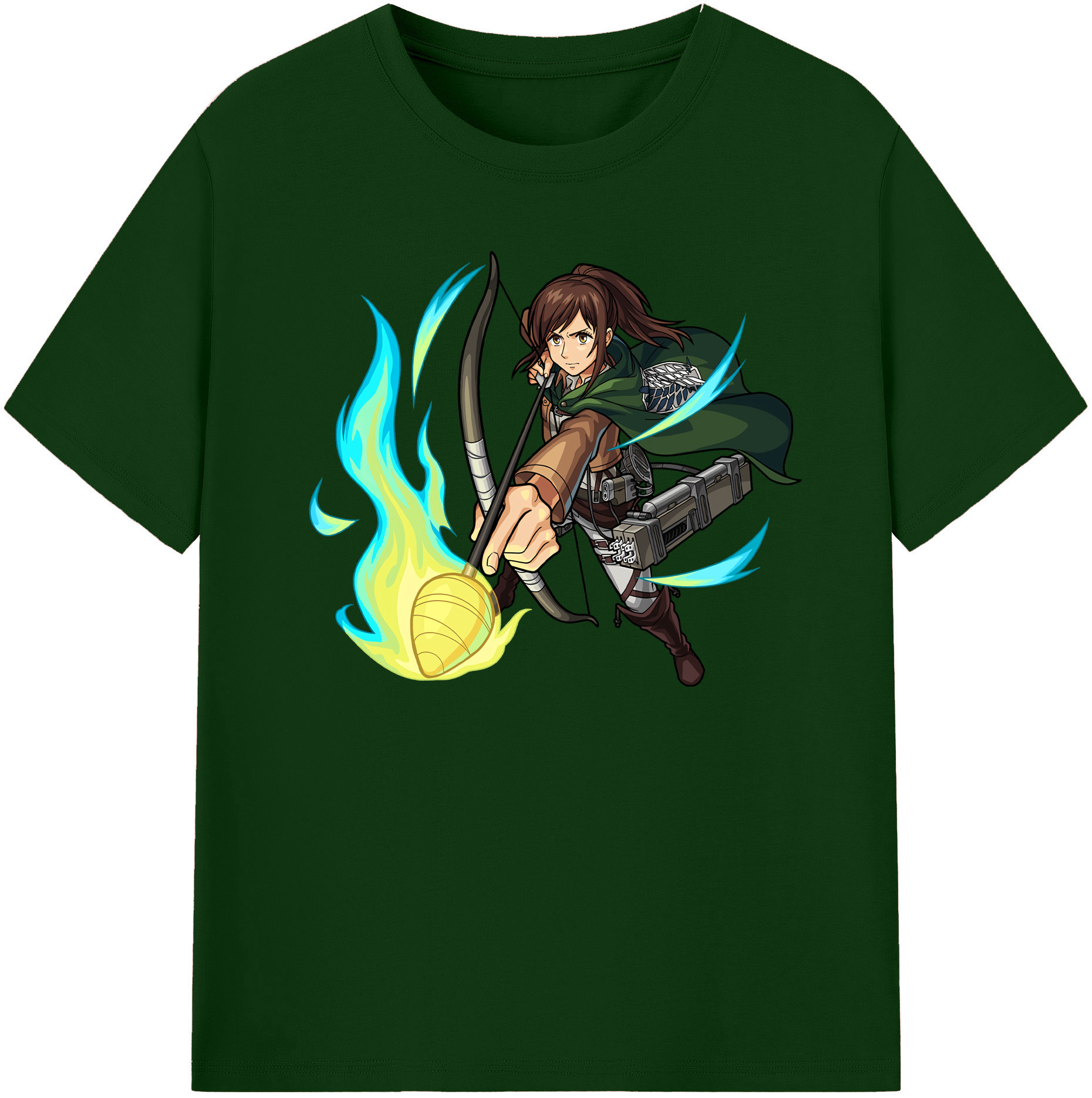 （画像用） 進撃の巨人 サシャ·ブラウス Attack on Titan Sasha Blaus 綿100％半袖Tシャツ（フロントプリント）